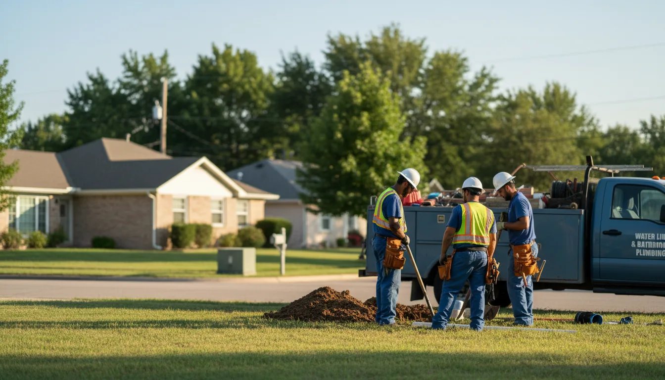 Residential water line and bathroom plumbing service in Grand Mound, IA